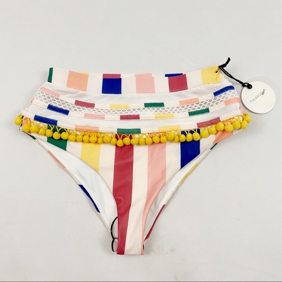 TULAROSA Thessy Rainbow Stripe High Waisted bikini bottom - Picture 6 of 9